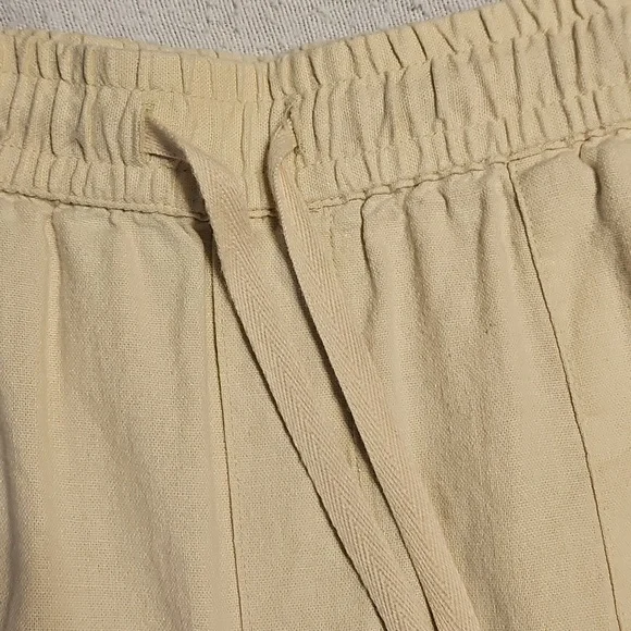 Lucky Brand Linen Elastic Waist Cream Pants - Picture 3 of 12